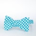 aqua gingham freestyle bow tie