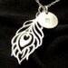 Peacock Feather Necklace, Sterling Silver Peacock Feather Charm Necklace, Jewelry FANCIFUL by E. Ria Designs