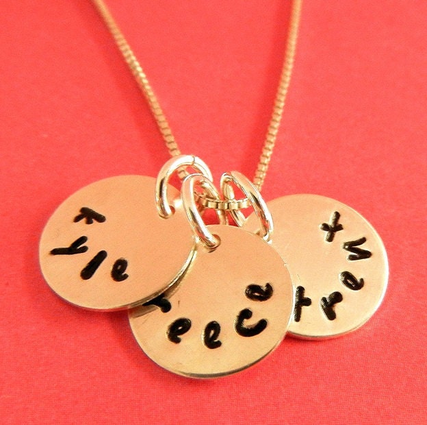 Custom Personalized Charm Necklace Hand Stamped by ERiaDesigns