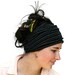 Black and Slate Headband/ Dread Wrap