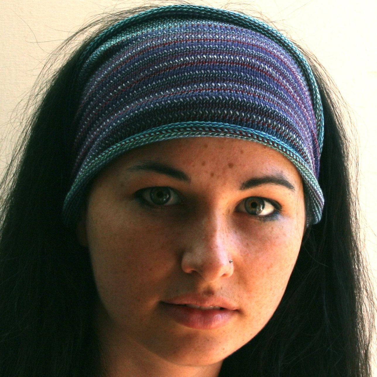 Headband / Dread Wrap / Head wrap in Violet and Blue