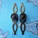 2 vintage distressed brass metal knobs with matching open trimplates includes hardware