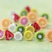 Fruit Slice Post Earrings - Colorful Fruit Salad - Healthy Collection