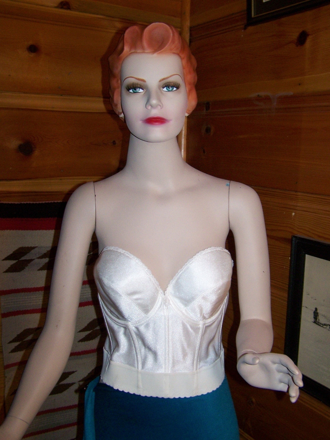 Vintage Bustier Bra made by JC Penney White in by OhVintageThreads