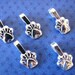 25 Small PAW PRINTS Aanraku Sterling Silver Plated Bails Glue On for Jewelry Scrabble Tiles and Glass Pendants Lead Free