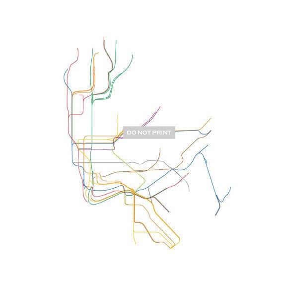 Line Art Etsy : Items similar to nyc subway map line art