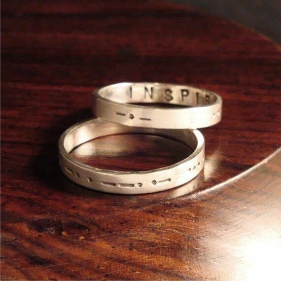 Items similar to Morse Code Ring customize on Etsy