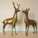 Large Brass Deer Pair 16 Inches