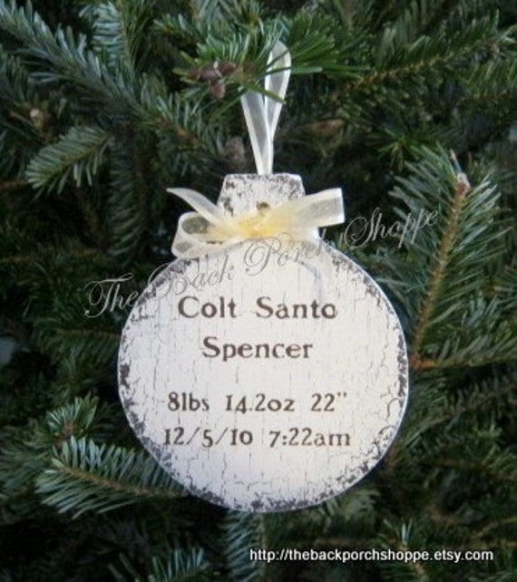 Items similar to New Baby Christmas Ornament, BIRTH Announcement