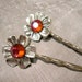 Flower Swarovski Rhinestone Hair Clip Bobby Pins