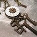 Steampunk Necklace, Skeleton Key Necklace, Clockworks, Abalone, Vintage Keys, Edwardian, Gothic, Cosplay, OOAK, One of a Kind
