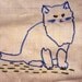 Embroidered baby bib kitten vintage