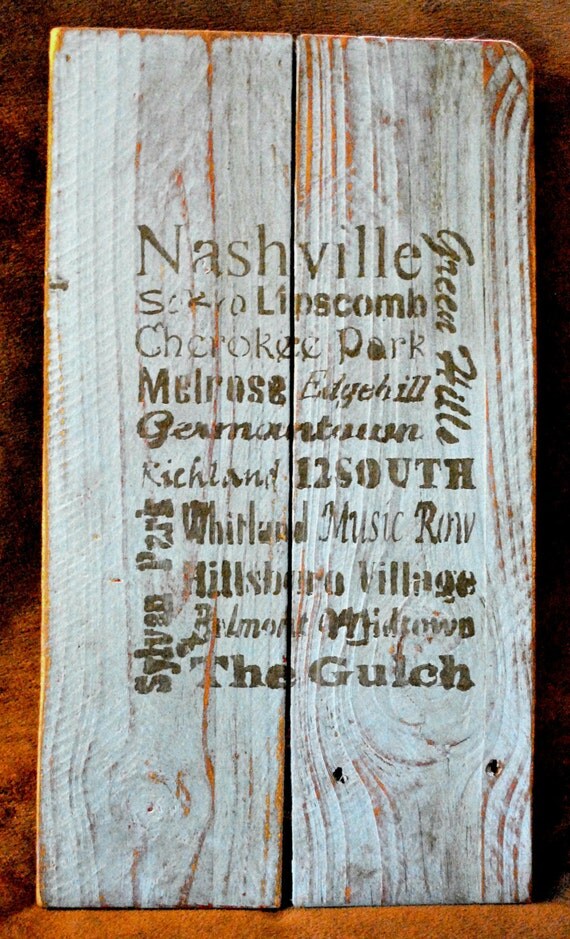 Items similar to Nashville Subway Art on reclaimed wood on Etsy