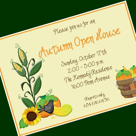 Fall Open House Invitation Custom Wording 12 By Cardsbycarolyn