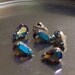 6 pieces of vintage 13x8mm swarovski Starlight pears in vintage silver tone button style sew on settings