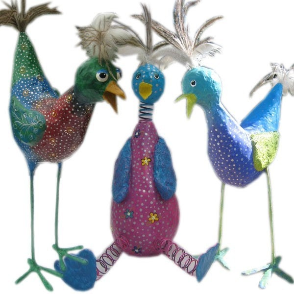 How to Make Whimsical Paper Mache Birds