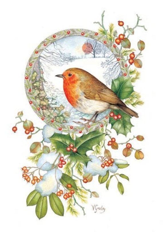 free clipart christmas robins - photo #48