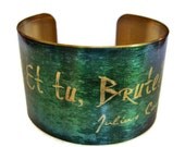 Julius Caesar "Et tu, Brute" cuff bracelet Vintage style brass or stainless steel