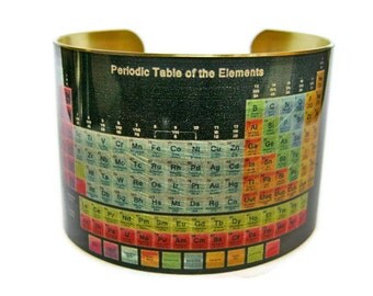Periodic Table of Elements cuff bracelet brass or aluminum Gifts for her Science gifts