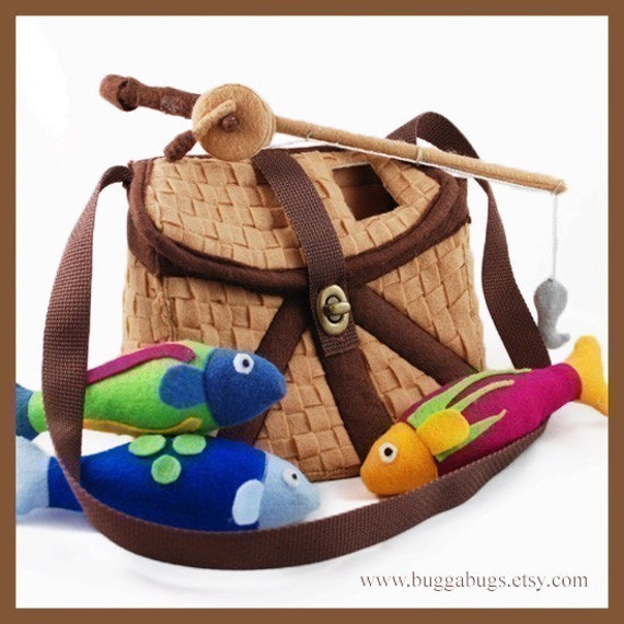 GONE FISHIN' - PDF Pattern (Fishing Basket, Fish, Fishing Pole)