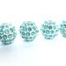 10mm Aquamarine Pave Bead, Crystal Rhinestone Beads, Basketball Wives