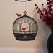 Bird Cage hanging from Branch Vinyl Wall Decal Art sticker room decor with birds