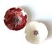 Poppy bowl pair in red and cream pottery stoneware ceramic, elegant set of two home decoration, flower candle holders, wedding gift