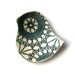 Lacy bird bowl Teal and cream stoneware ceramic pottery bowl with vintage lace texture Decorative home decor bowl