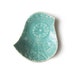 Pottery bird bowl in seafoam turquoise stoneware ceramic with vintage lace crochet texture Soap dish Ring dish Home decor