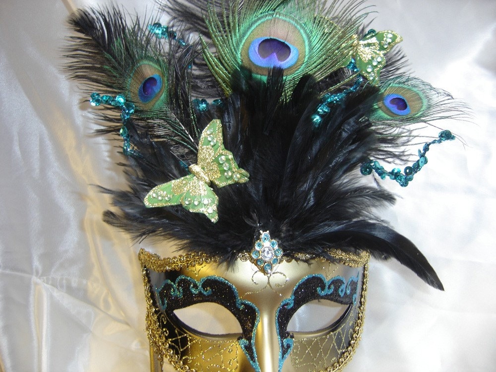 Peacock Mardi Gras Venetian Mask