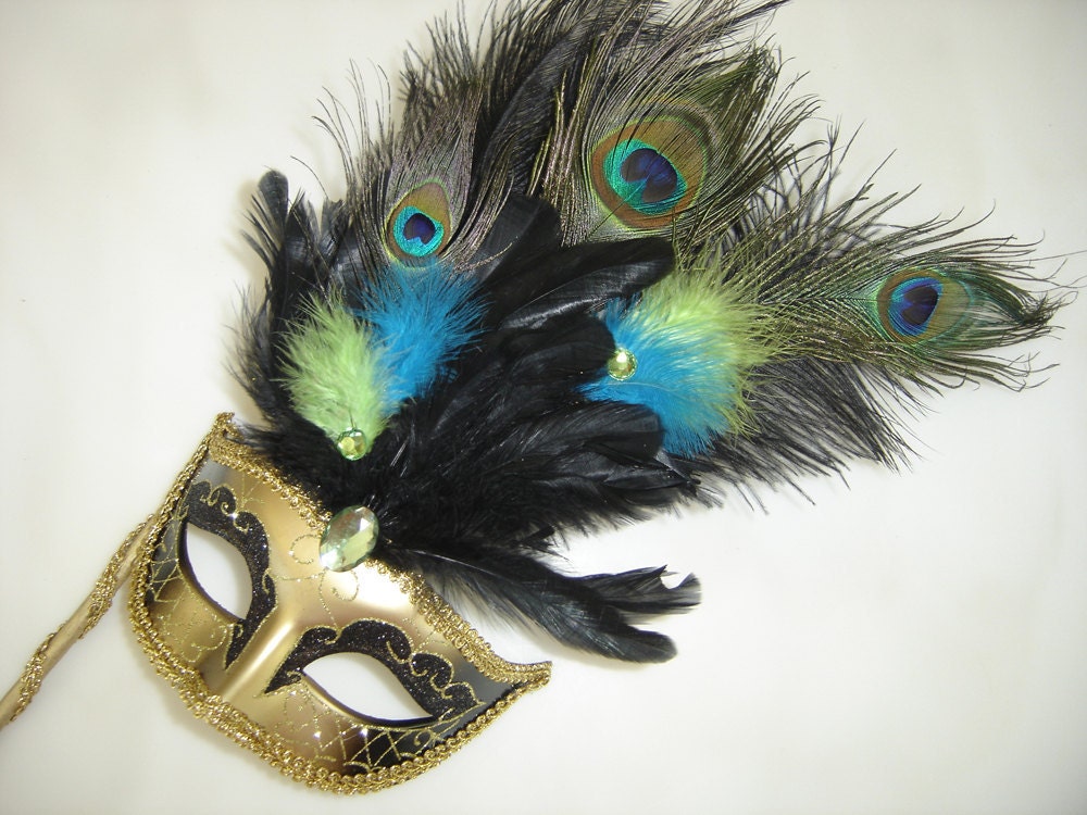 Peacock Feather Venetian Mask