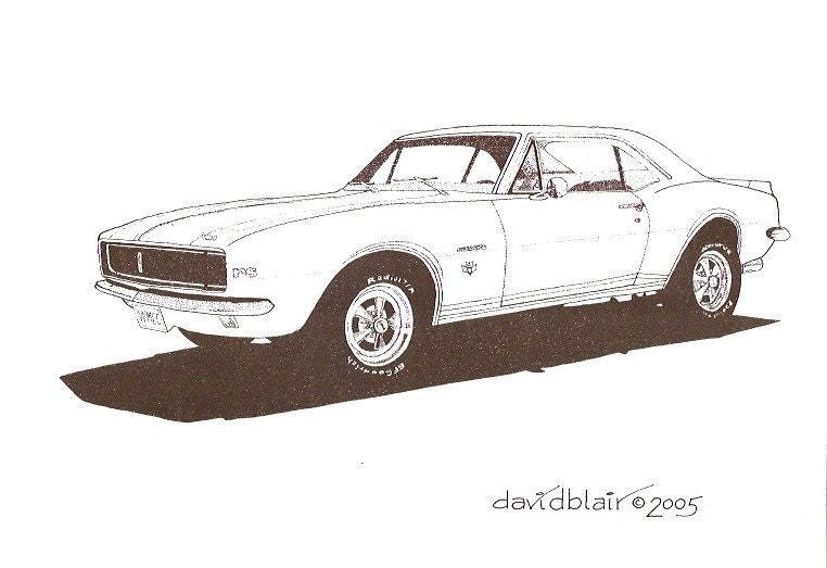 Items similar to 1967 Chevy Camaro RS 8 in x 10 in Print Open Edition ...