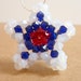 Star Pendant Necklace, Red White Blue Swarovski Crystal Woven Star Pendant, 4th of July, Memorial Day, Glass Beaded Star Pendant, Patriotic
