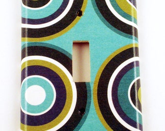 Light Switch Cover Wall Decor Single Switchplate Switch Plate in Turquoise Mod (123S)