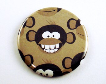 Pocket Mirror Makeup Purse Cosmetic Mirror in Monkey Business (PM56)