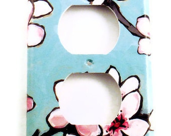 Switchplate Wall Decor Light Switch Cover Outlet in Watercolor Blossoms (170O)