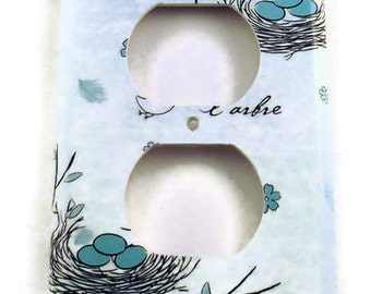 Light Switch Cover Wall Decor Single Outlet Plate in Birds Nest (226O)