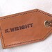 PERSONALIZED All Leather Luggage Tag - single tag