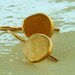 Gold Organic dangle earrings made of recycled silver