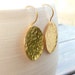 Gold discs earrings Gold discs dangle earrings 24K golden earrings