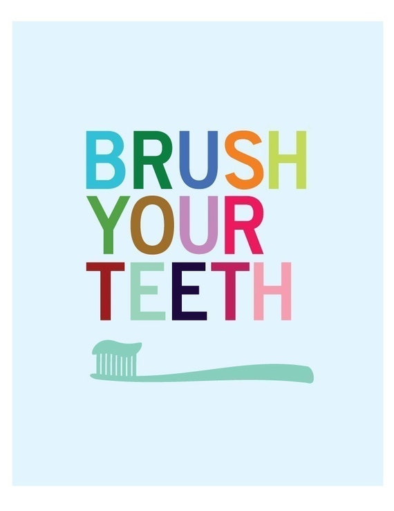 Brush Your Teeth 8 X 10 Print By ParadeAndCompany On Etsy