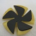 VINTAGE Carved 2 color Celluloid Pin Wheel BUTTON