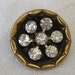 VINTAGE Rhinestone in Gold Metal Button