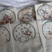Set of 6 VINTAGE Newlywed Large Kitten Embroidered Sack Cloth Dish Towels