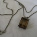 VINTAGE Topaz Glass Jewel Pendant Necklace