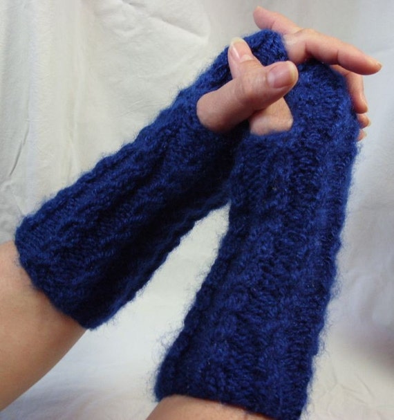 thumb fingerless gloves pattern for with crochet by Fingerless MeadowLakeTreasures Navy Gloves Blue on Etsy