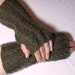 Fingerless Gloves - Caffe Colored-Mock Cables - Shiny Mohair Look