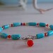 Gemstone Bracelet Sleeping Beauty Turquoise Carnelian Silver