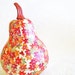 Squash Ornament Gourd Ornament decoupage origami maple leaves red cream gold orange fall autumn thanksgiving
