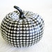 Pumpkin Ornament, Squash Ornament, Halloween Ornament, decoupage, black and white, houndstooth, fall, autumn, thanksgiving